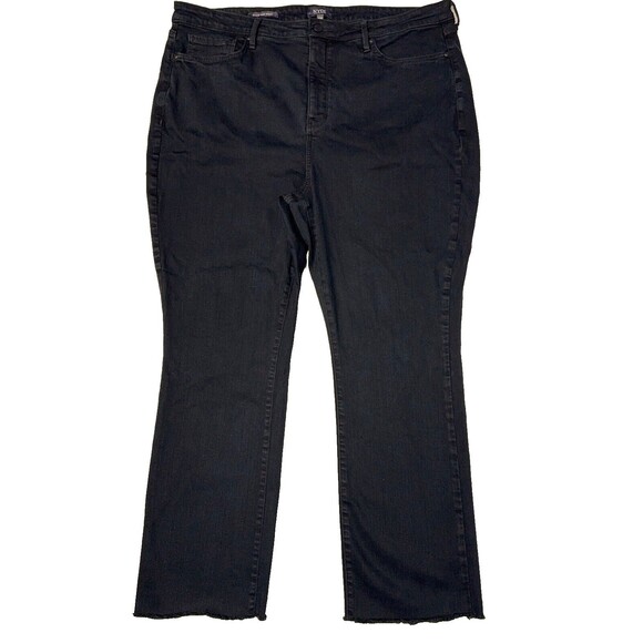 NYDJ Billie Mini Boot Black Jeans Raw Hem High Rise Lift Tuck Women's 20W (J2) - Picture 1 of 10